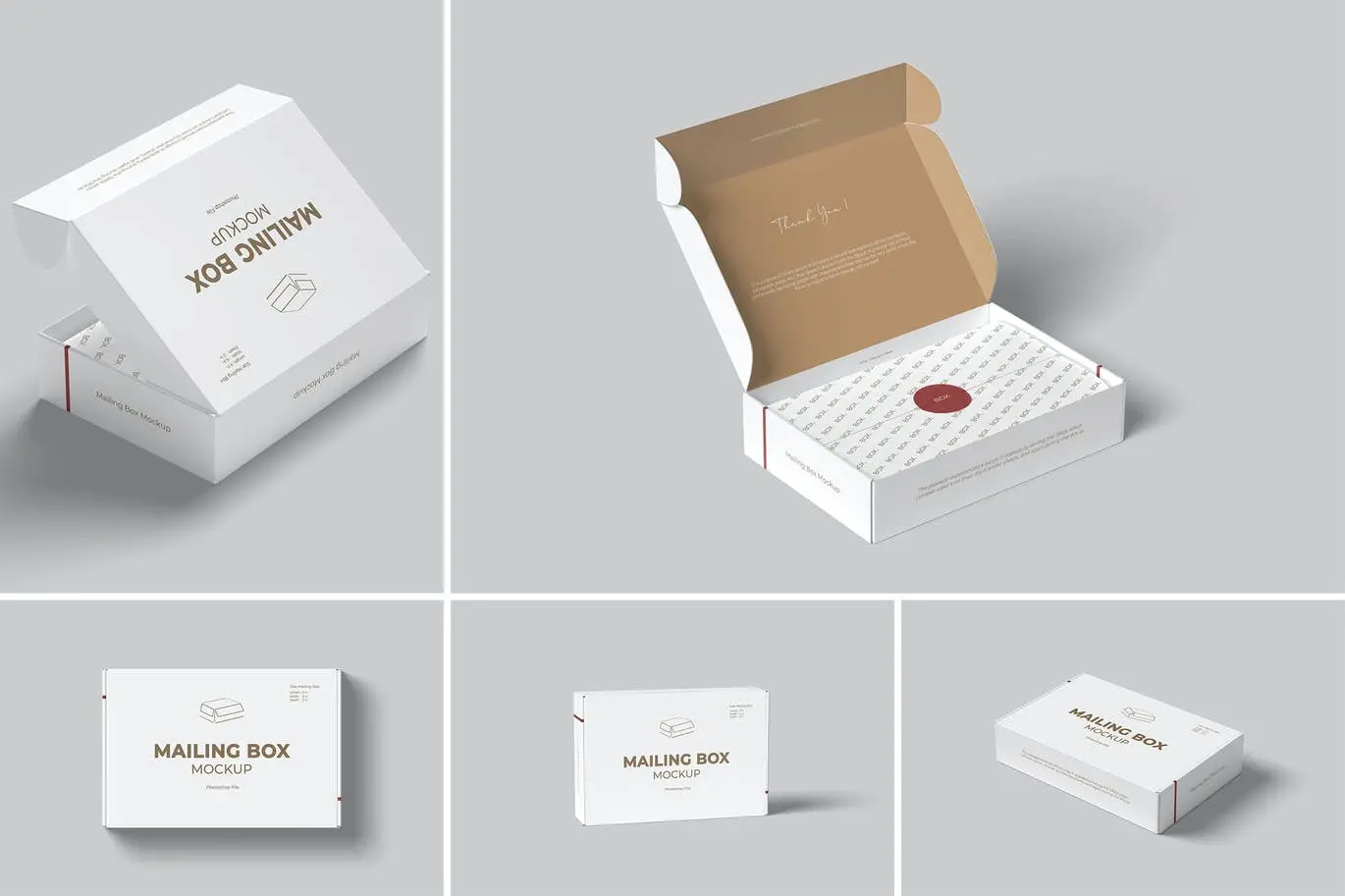 白色高端纸盒包装设计样机PSD素材